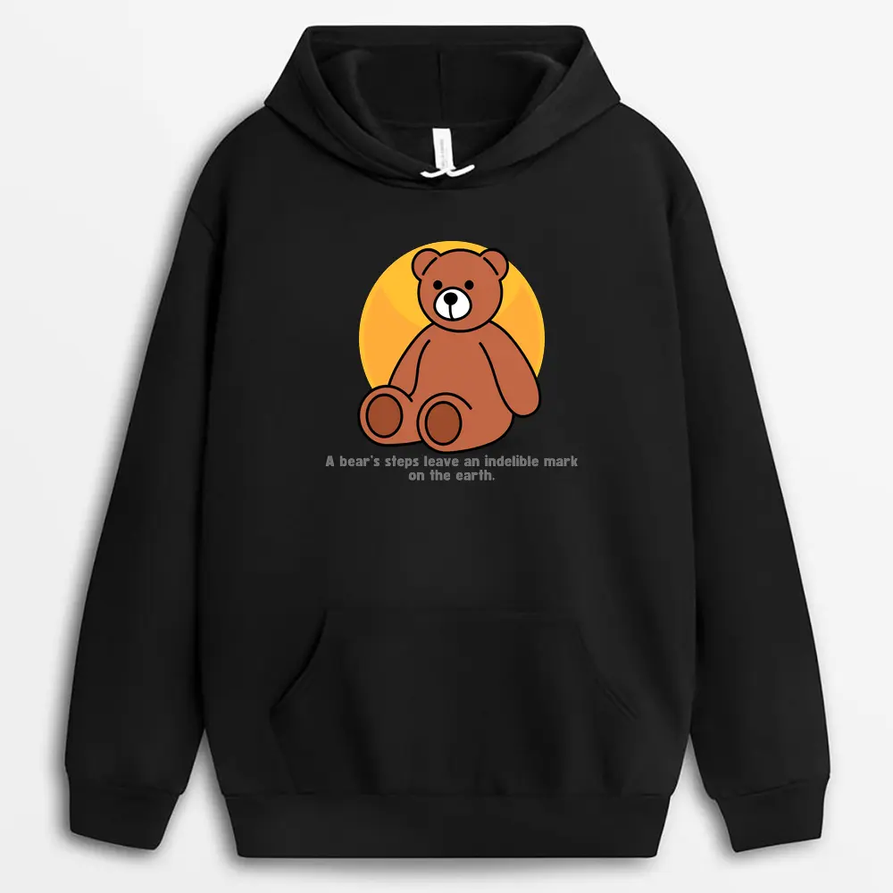 A Bears Steps Leave An Indelible Mark On The Earth Mavaxtee Hoodie - Black