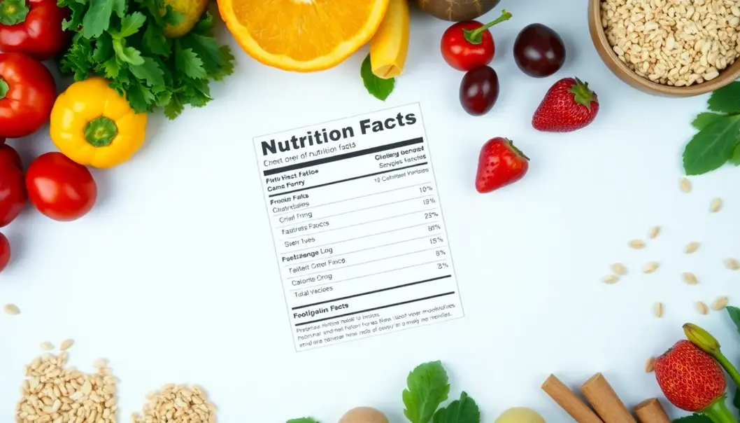 An elegant display of a food label emphasizing ingredients with an artistic flair.