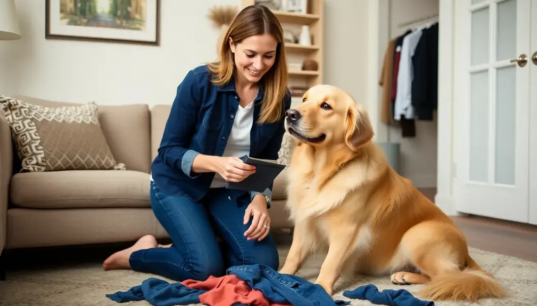 Selecting fabrics that resist pet hair is key to a pet-friendly wardrobe.